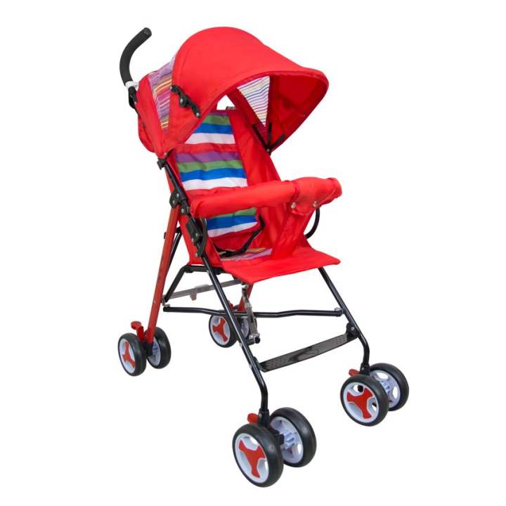HHsociety รถเข็นเด็ก พับได้ Baby Stroller รุ่น S-311 (สีแดง/รุ้ง)