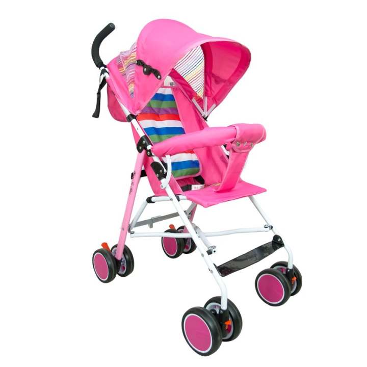 HHsociety รถเข็นเด็ก พับได้ Baby Stroller รุ่น S-311 (สีชมพู/รุ้ง)