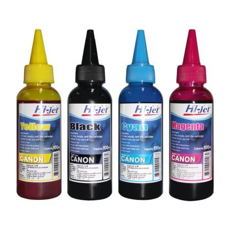 Hi-jet Canon Inkjet Refill Ink หมึกเติมอิงค์เจ็ท แคนนอน ขนาด 100 ml. 4 ขวด ( Bk-C-M-Y) Hi-jet Canon Inkjet Refill Ink หมึกเติมอิงค์เจ็ท แคนนอน ขนาด 100 ml. 4 ขวด ( Bk-C-M-Y)
