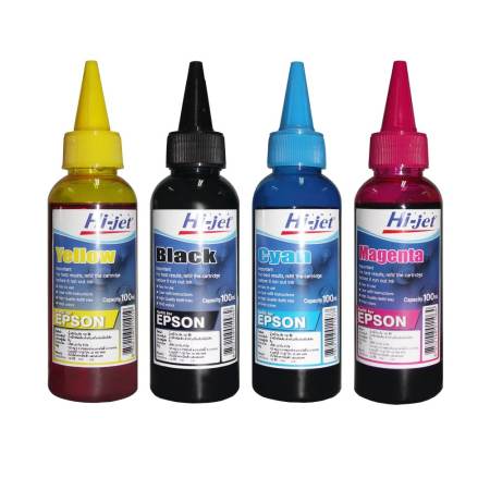 Hi-jet Epson Inkjet Refill Ink หมึกเติมอิงค์เจ็ท เอปสัน ขนาด 100 ml. ( BK-C-M-Y ) ชุดสุดคุ้ม 4 ขวด Hi-jet Epson Inkjet Refill Ink หมึกเติมอิงค์เจ็ท เอปสัน ขนาด 100 ml. ( BK-C-M-Y ) ชุดสุดคุ้ม 4 ขวด