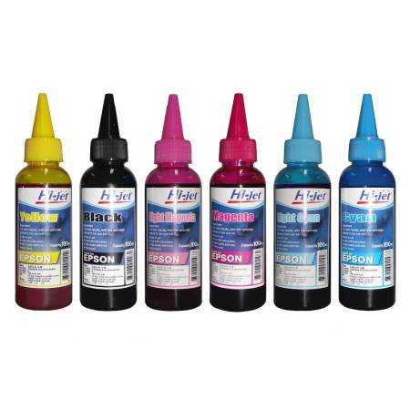 Hi-jet Epson Inkjet Refill Ink หมึกเติมอิงค์เจ็ท เอปสัน ขนาด 100 ml. ( BK-C-M-Y-LC-LM ) ชุดสุดคุ้ม 6 ขวด Hi-jet Epson Inkjet Refill Ink หมึกเติมอิงค์เจ็ท เอปสัน ขนาด 100 ml. ( BK-C-M-Y-LC-LM ) ชุดสุดคุ้ม 6 ขวด