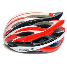 หมวกจักรยาน Stronger (สีแดง/ขาว/ดำ)