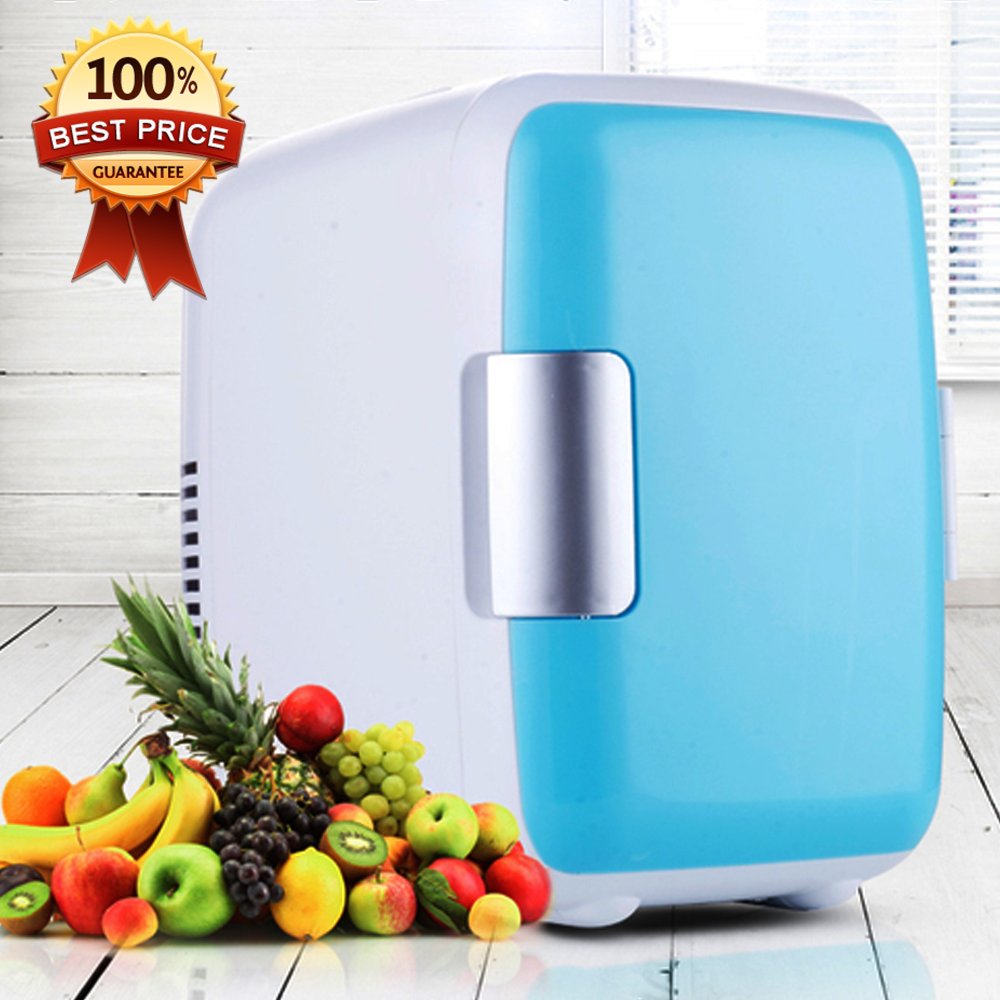 Hot item Dual Use 6L Mini Refrigerator ตู้เย็นมินิแบบพกพา 6 ลิตร (ไฟบ้าน+ไฟรถ) - Light Blue