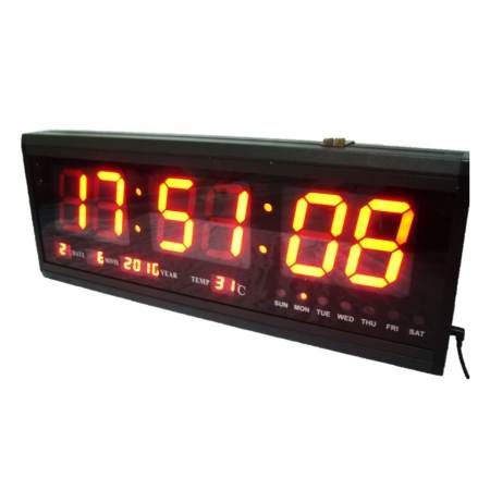 Hotei นาฬิกา LED ติดฝาผนัง ตัวเลข 3 นิ้ว ขนาด 18 นิ้ว - ไฟสีแดง HT4819