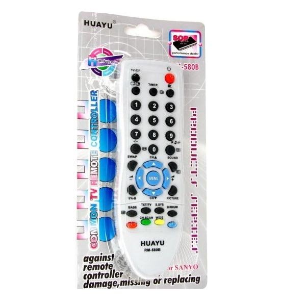 รีโมททีวีซันโย RM-580B Universal TV Remote Control for Sanyo - White