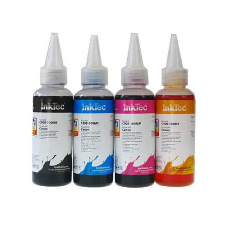 InkTec น้ำหมึก Canon เติม Tank และเติมตลับ 100 ml. ( Pack 4 สี ) - Black,C,M,Y InkTec น้ำหมึก Canon เติม Tank และเติมตลับ 100 ml. ( Pack 4 สี ) - Black,C,M,Y