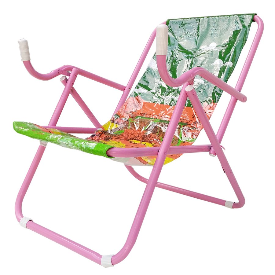 Inter Steel เก้าอี้ชายหาด รุ่น Seaview chair โครงเหล็กสีชมพู