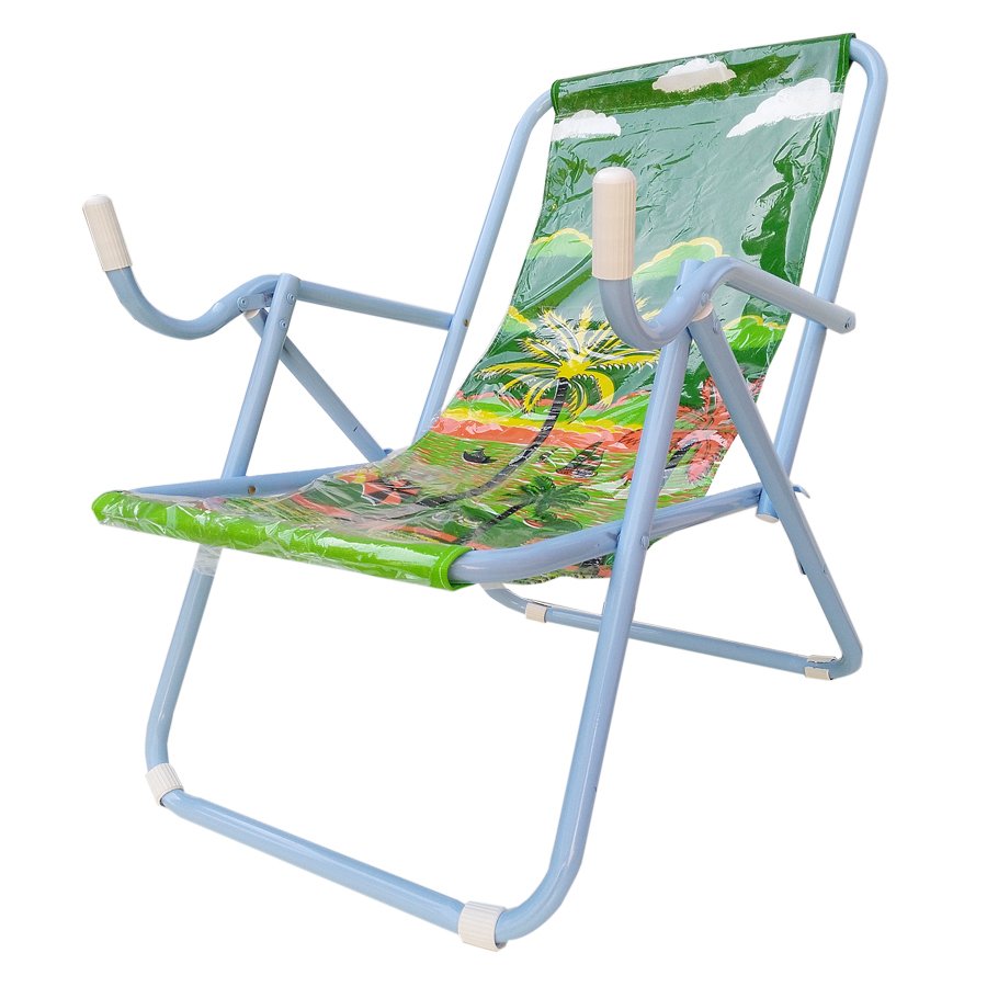 Inter Steel เก้าอี้ชายหาด รุ่น Seaview chair โครงเหล็กสีฟ้า - ผ้าใบสีเขียว