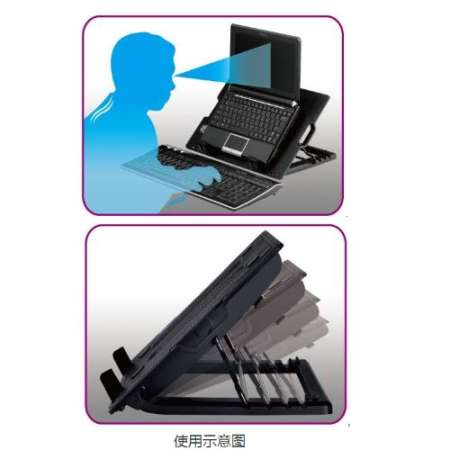 IT NoteBook Stand  Cooling Pad พัดลมระบายความร้อนโน๊ตบุ๊คปรับระดับได้ (สีดำ) รุ่นLXN25