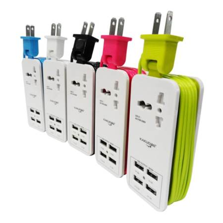 KAKUDOS Adapter USB ปลั๊กไฟ Charger 4.2A Output ชาร์จพร้อมกันได้ 4 ช่อง (สีชมพู)