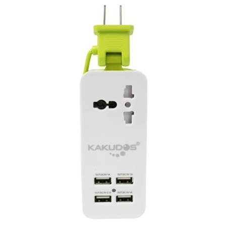 KAKUDOS Adapter USB ปลั๊กไฟ Charger 4.2A Output ชาร์จพร้อมกันได้ 4 ช่อง(สีเขียว)