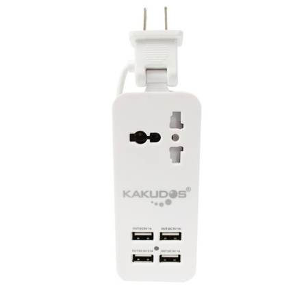 KAKUDOS Adapter USB ปลั๊กไฟ Charger 4.2A Output ชาร์จพร้อมกันได้ 4 ช่อง (สีขาว)