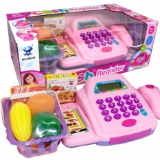 Kids Toys ชุดแคชเชียร์ชมพู New Funny Cash Register ( ขนาดใหญ่) มีหน้าจอดิจิตอล มีเสียง