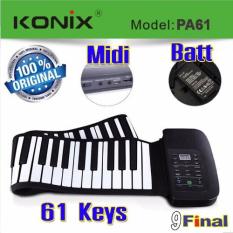 Konix   PA61 (OEM) By 61 Keys MIDI Flexible Electronic Roll up Piano เปียโนพกพา เปียโนไฟฟ้า 61 คีย์ พร้อมถ่านชาร์จได้ 