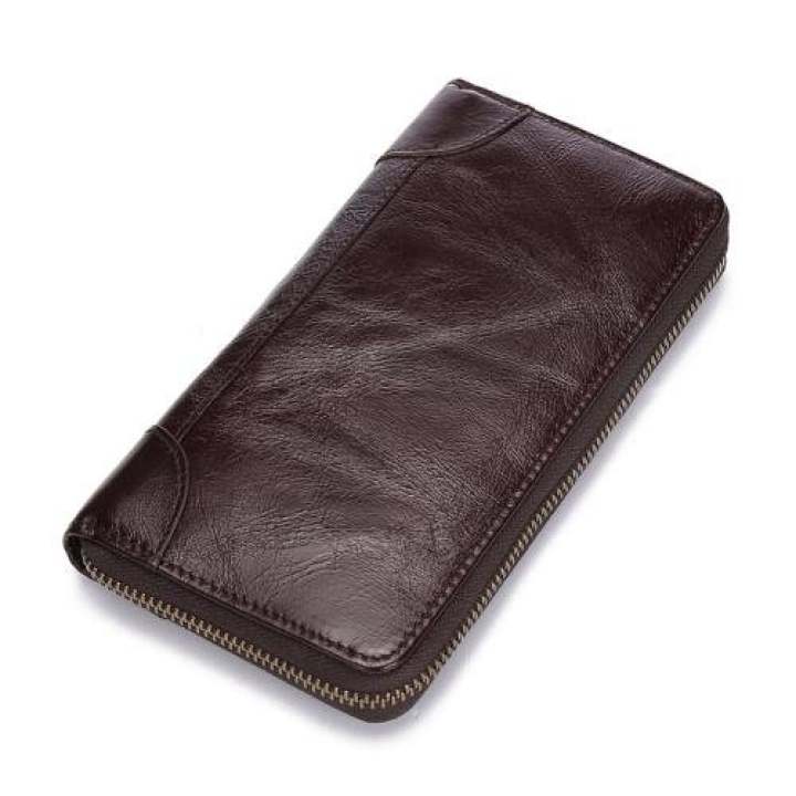 Leather Inc กระเป๋าสตางค์หนังแท้ใบยาว รุ่น B-55599-8 (สีน้ำตาล)