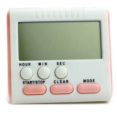 Lek and Love นาฬิกาจับเวลาทำอาหาร เดินหน้า ถอยหลัง 24 ชั่วโมง Digital Timer V.3 Alram Clock(สีชมพู)