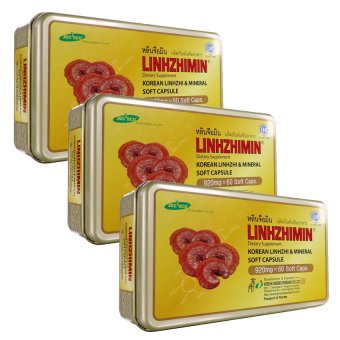 Linhzhimin สมุนไพร เห็ดหลินจือ เห็ด   หลินจือแดง อาหารเสริม หลินจือมิน ดูแล โรคเบาหวาน ความดันโลหิตสูง ภูมิแพ้ โรคไต - แพ็ค 3 กล่อง