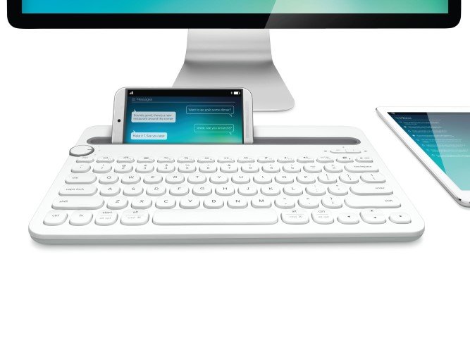 Logitech Bluetooth Multi-Device Keyboard K480 แป้นพิมพ์สกรีน TH/EN (ขาว)