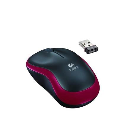 Logitech เมาส์ไร้สาย  Wireless Mouse M185 - สีแดง/ดำ