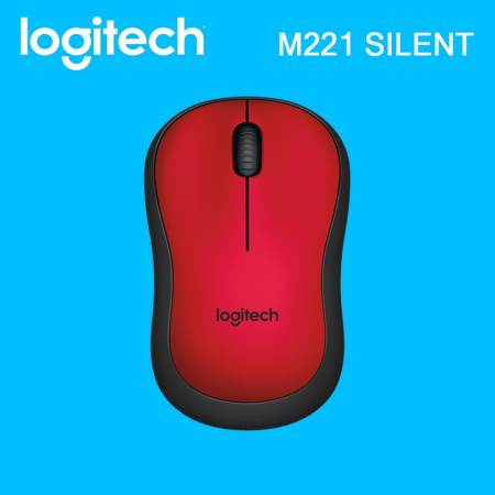 Logitech Wireless Mouse Silent M221- สีแดง