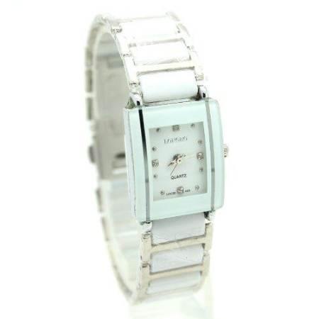 Longbo นาฬิกาข้อมือสุภาพสตรี สายเชเรามิก หน้าปัดสีขาว - LB-B3