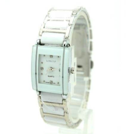Longbo นาฬิกาข้อมือสุภาพสตรี สายเชเรามิก หน้าปัดสีขาว - LB-B3