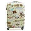 luggage shop 99  กระเป๋าเดินทางไฟเบอร์ล้อลาก ลายการ์ตูนBearRabbit สีครีม (20 นิ้ว)