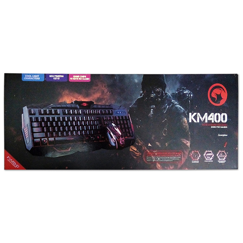 Marvo ชุด คีย์บอร์ด + เมาส์ ไฟ 3 สี รุ่น KM400 (สีดำ)