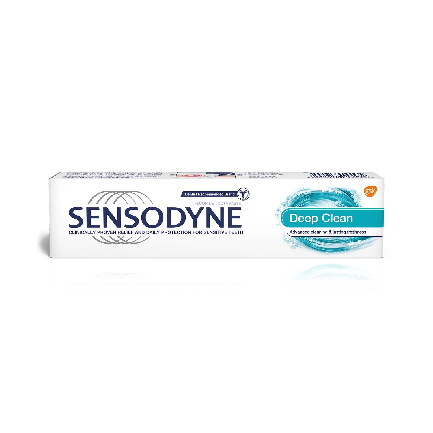 Sensodyne เซ็นโซดายน์ ยาสีฟัน สูตรดีพคลีน 100 กรัม (Oral,Oral Care,Toothpaste,ยาสีฟัน,ดูแลฟัน,ช่องปาก,สุขภาพฟัน) ของแท้