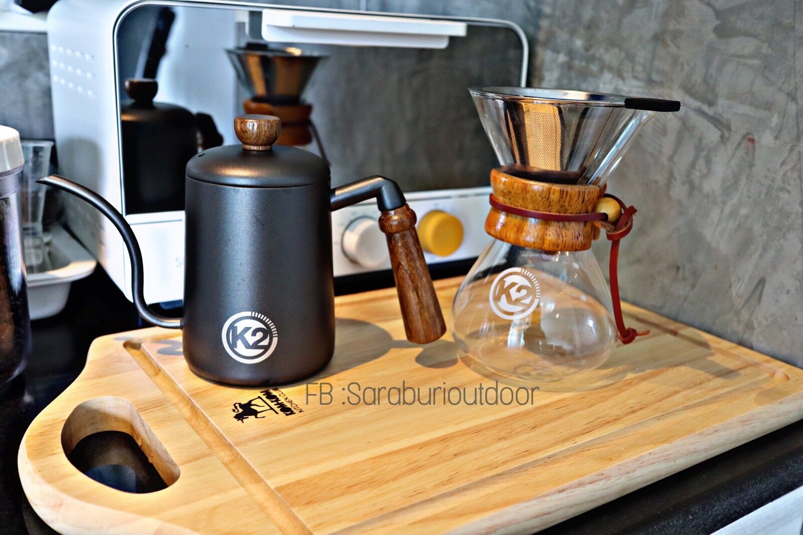 (New Item)กาดริปกาแฟ ด้ามไม้ คลาสสิค 400ML-(Saraburi Outdoor)