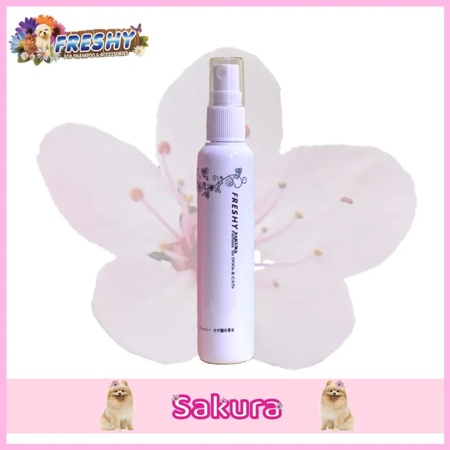 Freshy Perfume for Dogs and Cats/ น้ำหอม Freshy สุนัขและแมว ขนาด 60 ml. (สีขาว- Sakura)