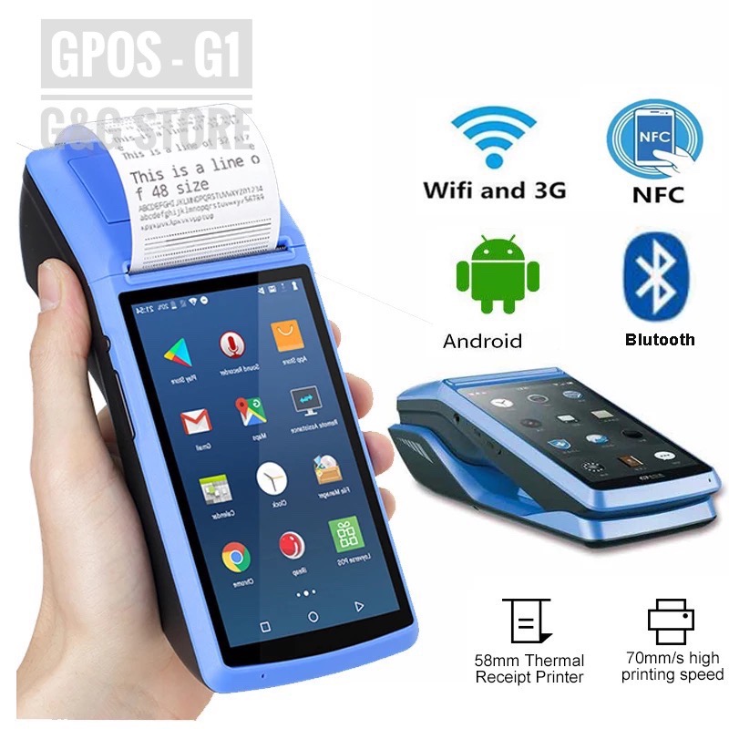 (NewOS 8.1) เครื่องพิมพ์ใบเสร็จ BARIGAN รุ่น(จีโพส) GPOS-58PDAG1 3G Wifi Bluetooth Printer 58mm  ไม่มีรายเดือน