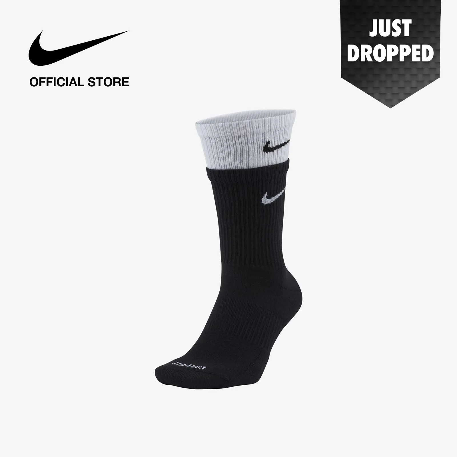 Nike Unisex Everyday Plus Cushioned Training Crew Socks - Black ไนกี้ ถุงเท้าเทรนนิ่งหุ้มข้อยูนิเซ็กส์ เอเวอรี่เดย์ พลัส คุชชั่น - สีดำ