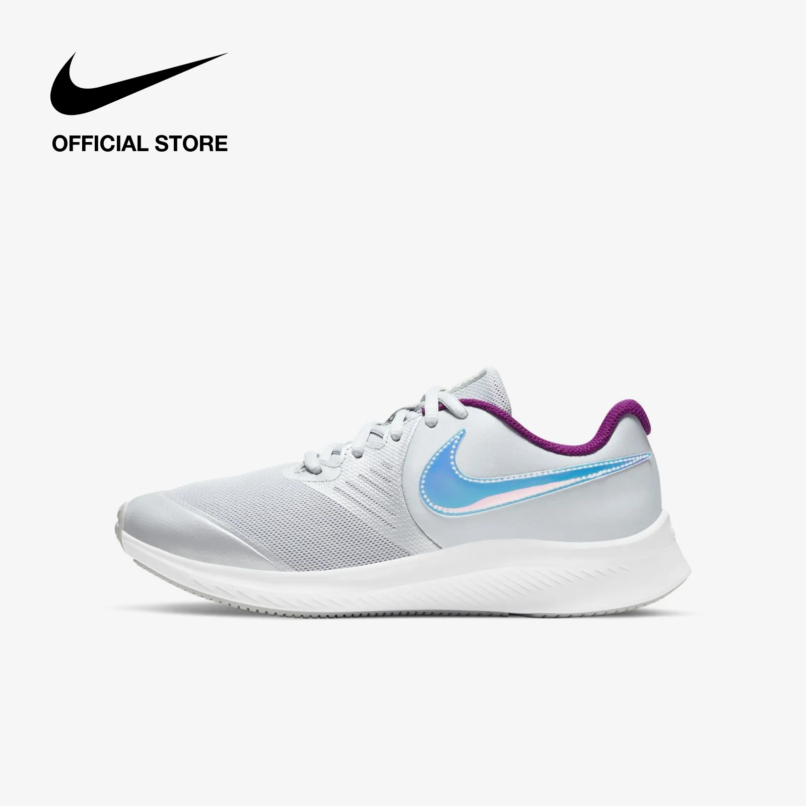 Nike Kids' Star Runner 2 Power Running Shoes - Pure Platinum ไนกี้ รองเท้าวิ่งเด็ก สตาร์ รันเนอร์ 2 พาวเวอร์ - สีขาว