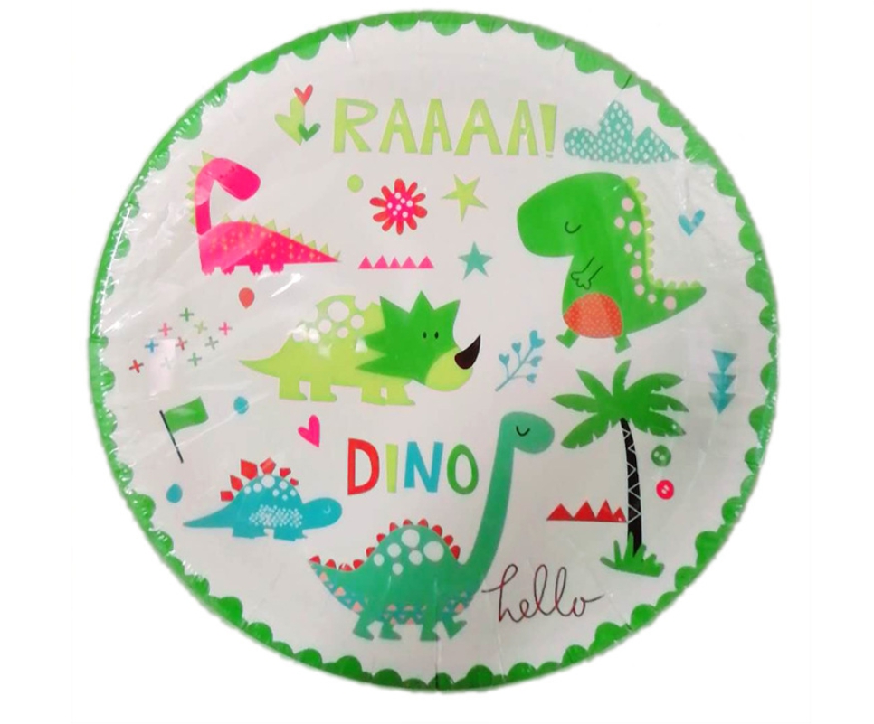 เซ็ทปาร์ตี้ไดโนเสาร์ จานกระดาษ จานปาร์ตี้ จาน ไดโนเสาร์ เซ็ทวันเกิด Dinosour Dino Birthday Party Paper Plate Set