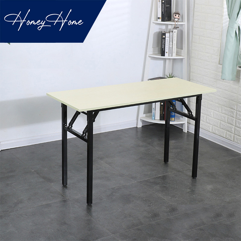 [2แบบ3สี] HomeyHome โต๊ะอเนกประสงค์ พับได้ เหล็กกล้าคาร์บอน ท็อปไม้ 80x40-60x75 cm มี/ไม่มีชั้นวางของด้านล่าง โต๊ะ โต๊ะพับได้ โต๊ะทำงาน โต๊ะกินข้าว โต๊ะทำงาน โต๊ะทำงานไม้ โต๊ะไม้ โต๊ะพับ โต๊ะกินข้าวพับได้ โต๊ะประชุม MDF Folding Dining Table