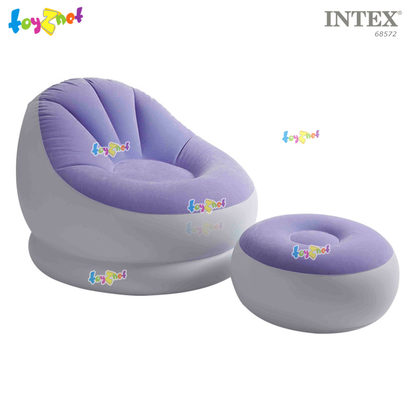 Intex ส่งฟรี เบาะรองนั่งเป่าลม+ที่วางเท้า Cafe Chaise สีม่วง รุ่น 68572