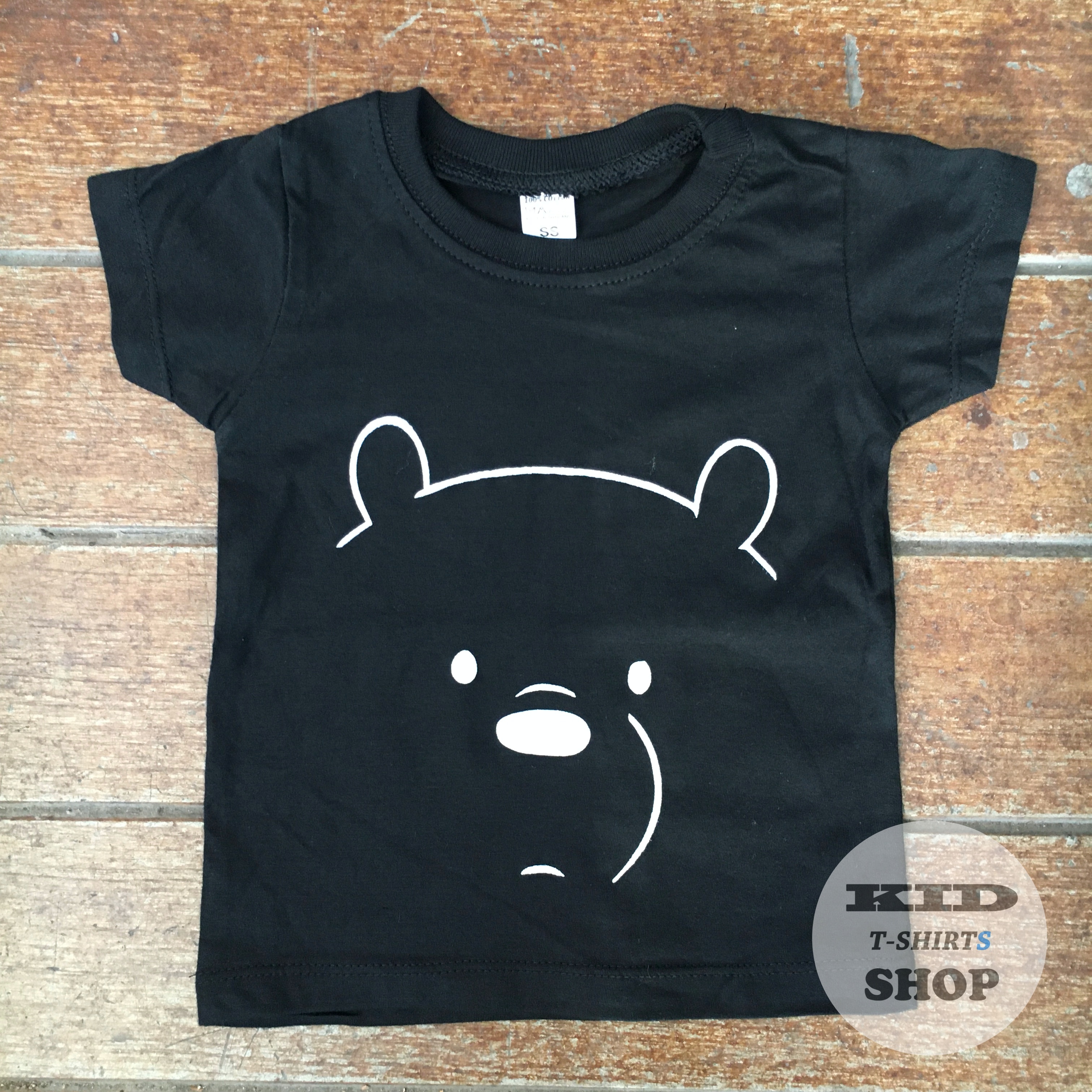 BabyOutlet เสื้อยืดเด็ก ลาย หมี We Bare Bears สีดำ แขนสั้น มี 4 ไซส์ (SS , S , M , L) เสื้อเด็ก มี Size แรกเกิด - 6 ปี ผลิตจากผ้าฝ้าย 100% ชุดเด็ก