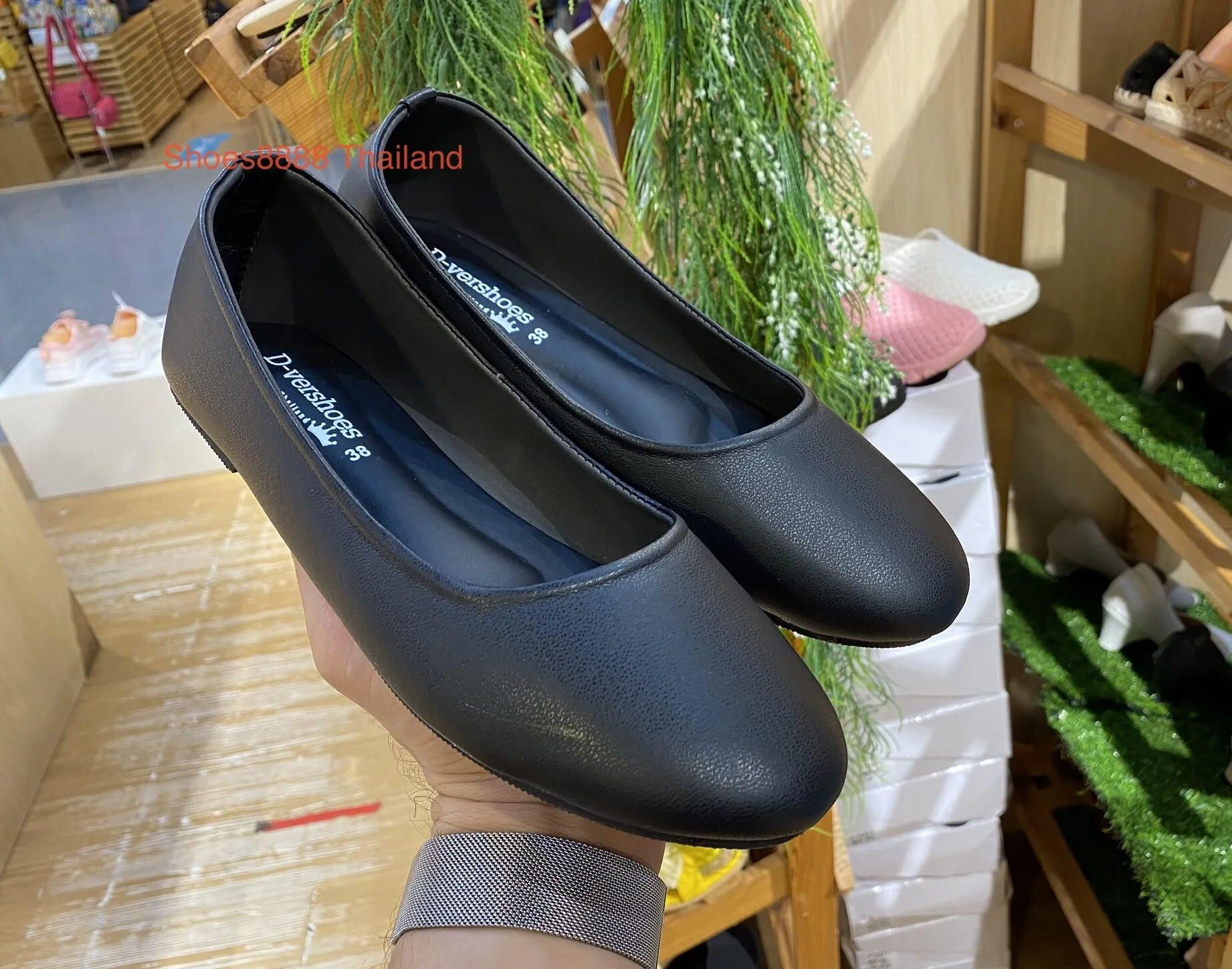 Flash Shoes994 รองเท้าคัทชู หัวมน หนังนิ่มใส่สบาย สีดำ ไซล์36-44