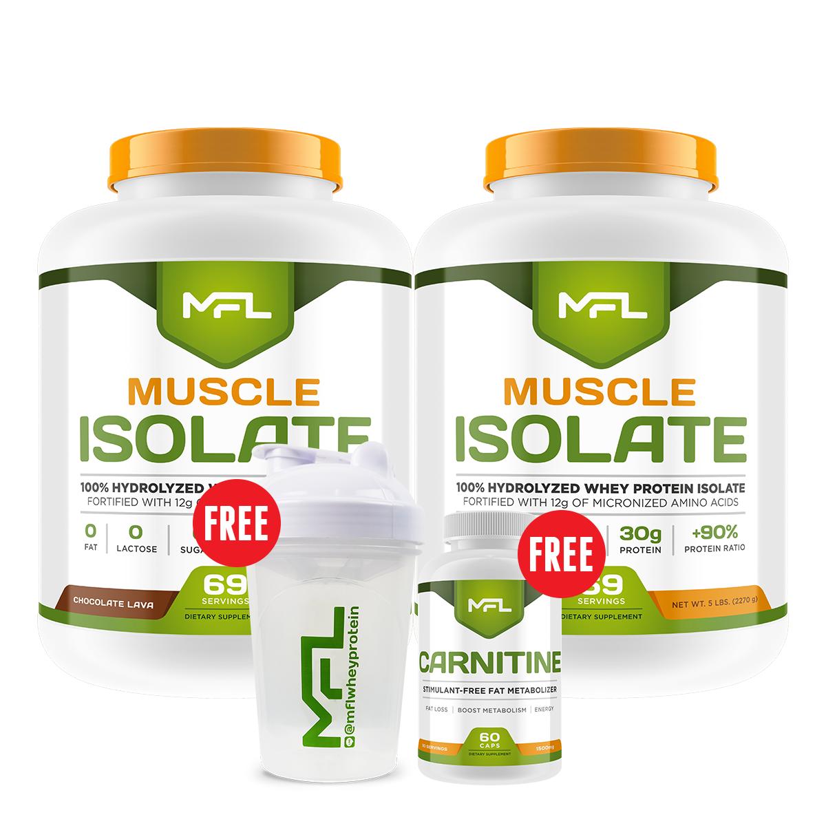 MFL™ Set: ISOLATE 5lbs x2 Free MFL Carnitine, Mini Shaker (มูลค่ารวม 1,500 บาท)