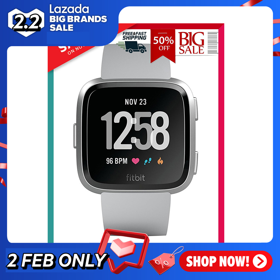 FITBIT สมาร์ทวอทช์ Versa รุ่น S12448 สี Gray - Silver Aluminum Smart Watch  นาฬิกาข้อมือ สมาร์ทวอทช์ นาฬิกาสมาร์ทวอช สายรัดข้อมือ คุณภาพดี วัสดุคุณภาพ Premium สำหรับ ออกกำลังกาย ครบทุก Function !!! จัดส่งฟรี