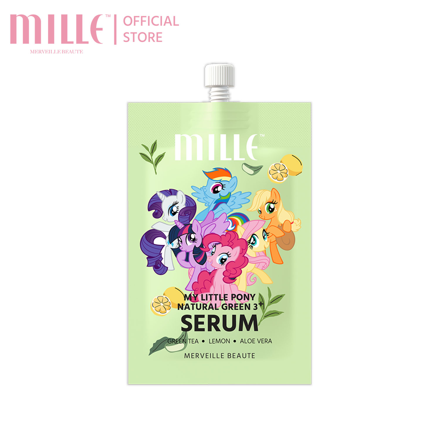 Mille เซรั่มชาเขียวซองโพนี My Little Pony Natural Green 3+ Serum 7g.
