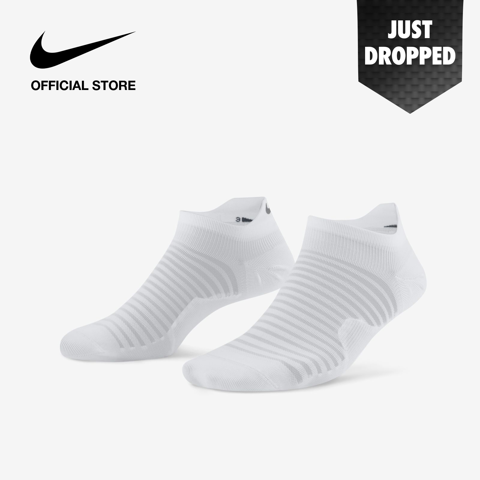 Nike Unisex Spark Lightweight No-Show Running Socks - White ไนกี้ ถุงเท้าซ่อนวิ่งยูนิเซ็กส์ สปาร์ค ไลท์เวท - สีขาว