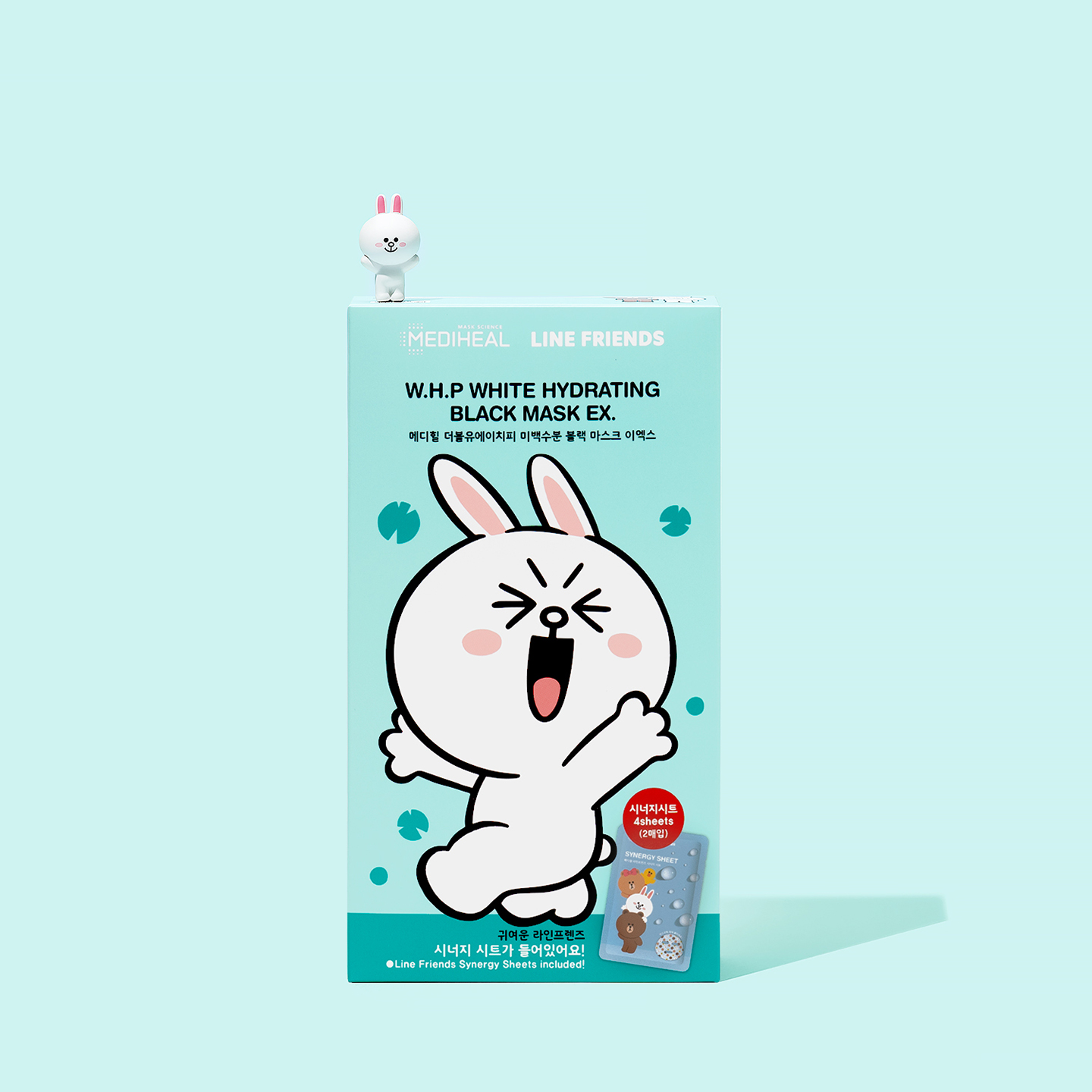 Mặt nạ Line Friends THỎ W.H.P White Hydrating Black Beauty Mask EX