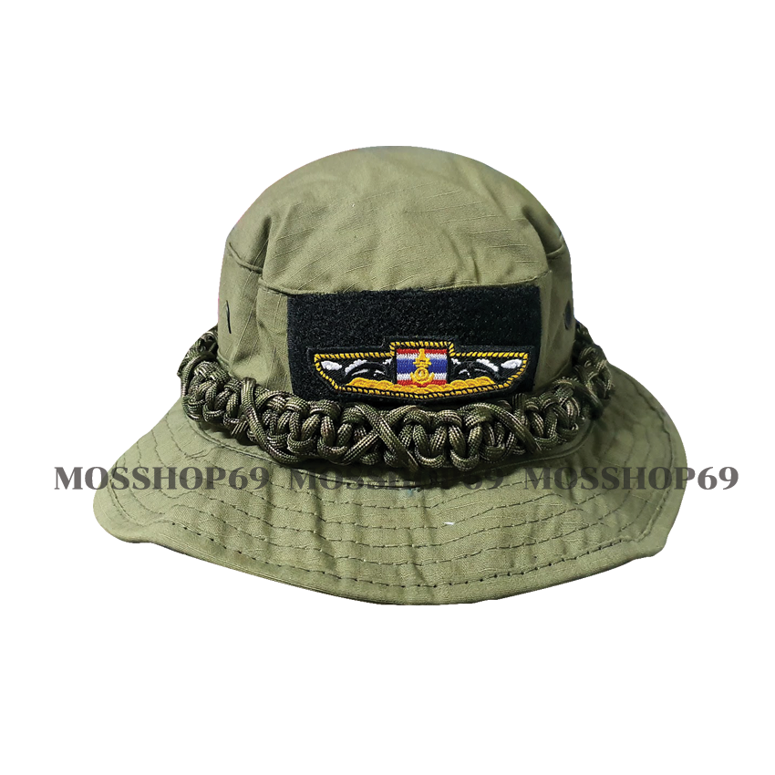 หมวกปีกทหาร หมวกปีกทหารโลโก้หน่วยนิวิกโยธิน หมวกปีกกว้าง หมวกเดินป่า หมวกลายพราง หมวกกันแดด หมวกทหารเรือ หมวกทหารไทย หมวกผู้ชาย รอบหัว 59-60 ซม. ถักเชือก