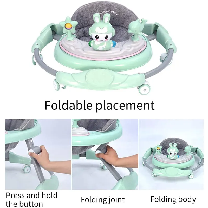 ภาพสินค้ารถหัดเดินเด็ก รถฝึกเดินสำหรับเด็ก ป้องกันการเอียงพลิกคว่ำ ป้องกันขาโก่ง ปรับได้ พับเก็บ พร้อมเสียงดนตรี + ของเล่น จากร้าน AnnyMall บน Lazada ภาพที่ 2