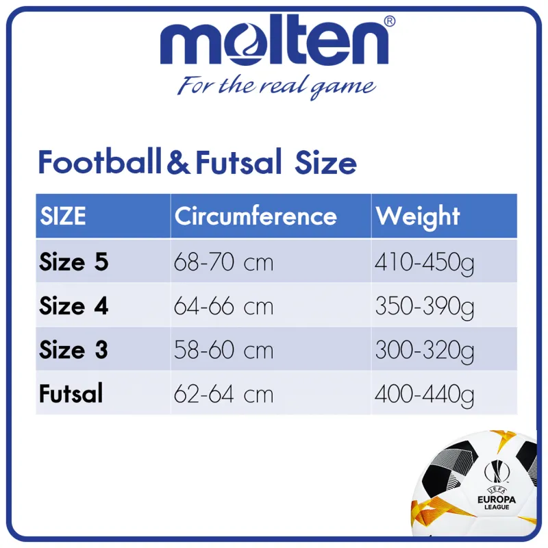 ภาพสินค้าMOLTEN ลูกฟุตบอลหนังเย็บ Football MST TPU pk F5A1000 O(460) SIZE 5 (แถมฟรี ตาข่ายใส่ลูกบอล+เข็บสูบ) จากร้าน Molten Thailand บน Lazada ภาพที่ 4
