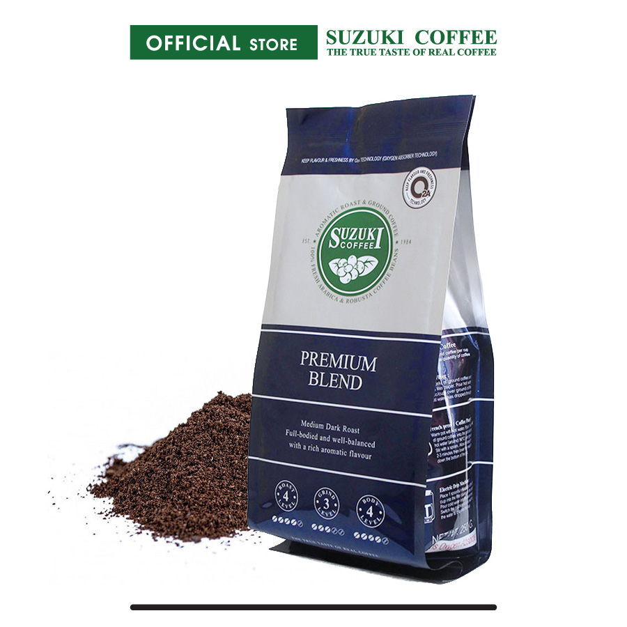 กาแฟคั่วบด SUZUKI COFFEE Premium Blend สูตรเข้ม