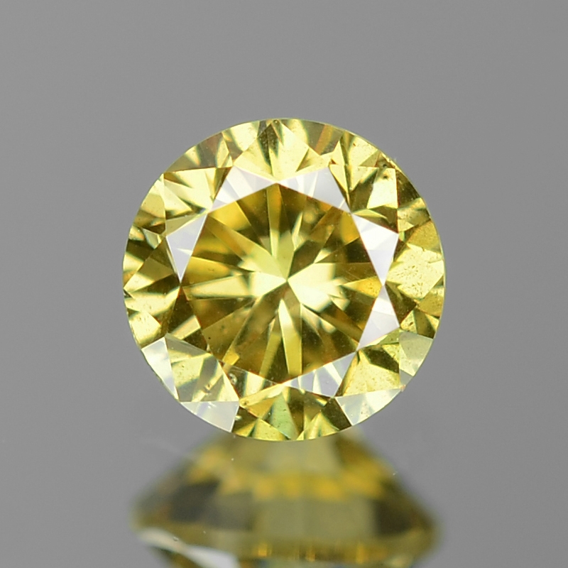 Yellow Diamond 0.19 cts Round Shape Loose Diamond Untreated Natural Color