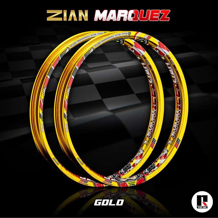 ขอบล้อ ZIAN MARQUEZ สีทอง (มี 2 ขนาด) (1.20-17 และ 1.40-17) ซื้อที่ไหนดี